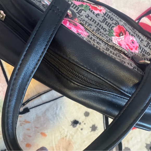 Juicy couture black gray with flowers purse/ handbag - Picture 13 of 16